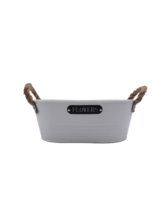 Uncle George Planter Metal Beige 31x19x11cm.