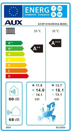 AUX Αντλία Θερμότητας 16kW Μονοφασική 60°C Monoblock