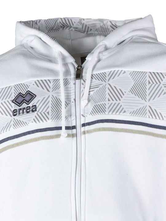 Errea Men's Sweatshirt Jacket with Hood White