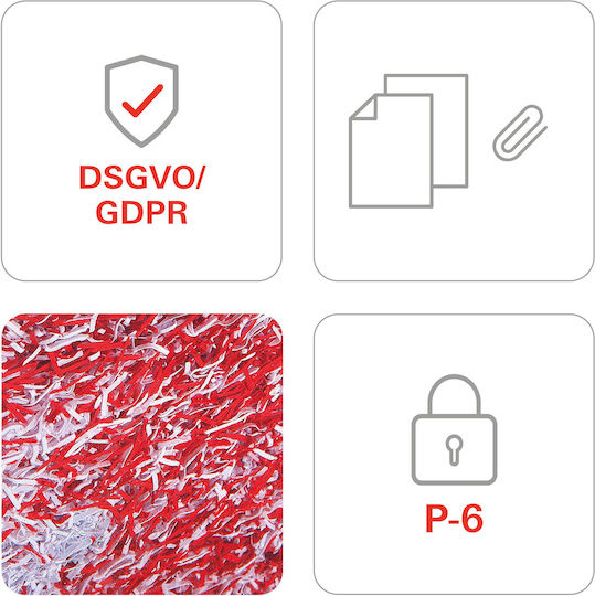 HSM Distrugător de Documente Securio Af300 Tăiere transversală 6 Foi cu Coș 35lt