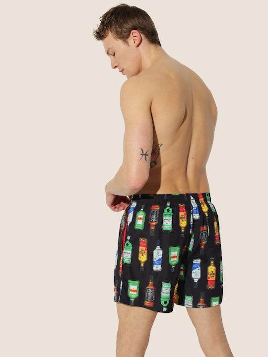 Ysabel Mora Men's Swimwear Short Shorts Black Fantastic Design Various Drinks Men's Swimwear Summer Collection 90245
