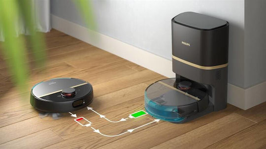 Philips HomeRun 7000 Series Aqua Aspirator Robot cu Cartografiere Laser și Putere de Aspirație 5000Pa Negru