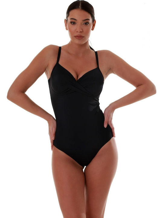 Women's One-Piece Swimsuit with Underwire Support Bluepoint 24058094d-02 D Cup Black