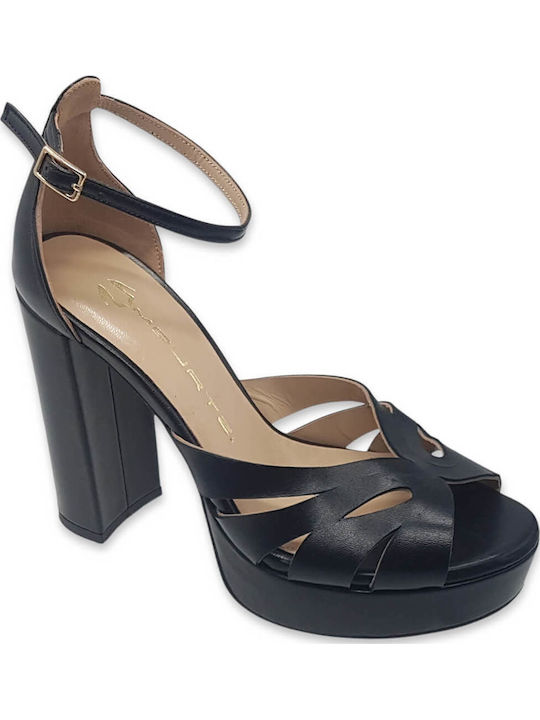 Mourtzi Leather Sandals Black