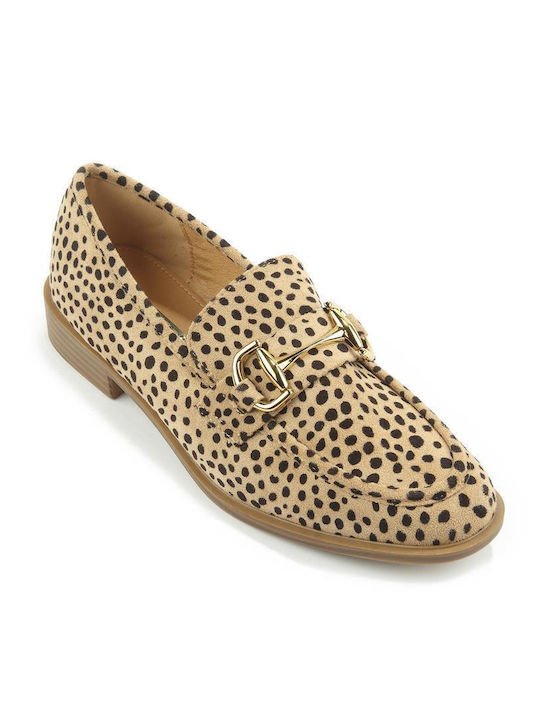 Fshoes Γυναικεία Loafers σε Χρυσό Χρώμα