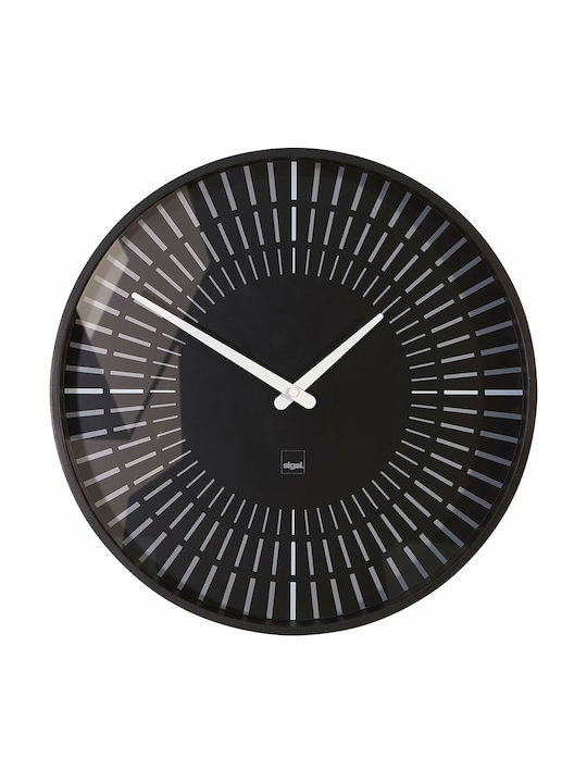 Sigel Wall Clock Polyresin Black Ø35cm