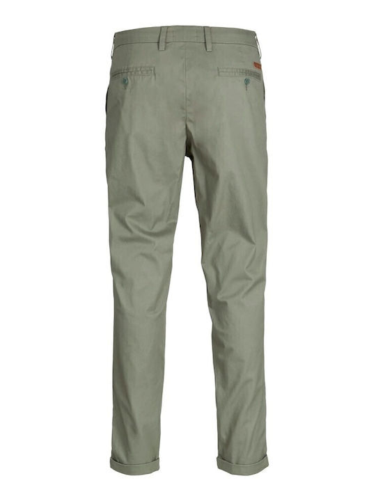 Trousers Chino Elastic in Tapered Line Olive