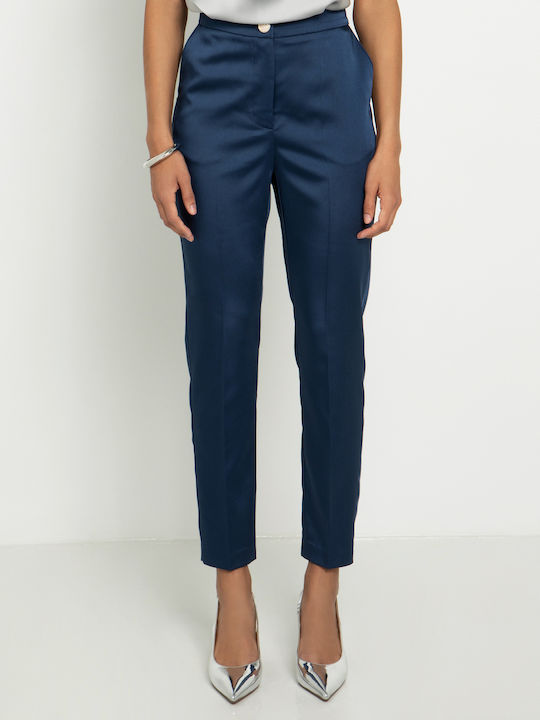Women's Fabric Trousers Navy Blue
