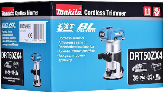 Makita DRT50ZX4 Κουρευτικό Περιθωρίων 18V Χωρίς Καρβουνάκια (Brushless) Solo με Ρύθμιση Ταχύτητας