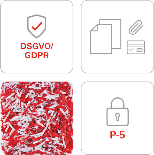 HSM Distrugător de Documente Securio B22 Tăiere transversală 9 Foi cu Coș 33lt
