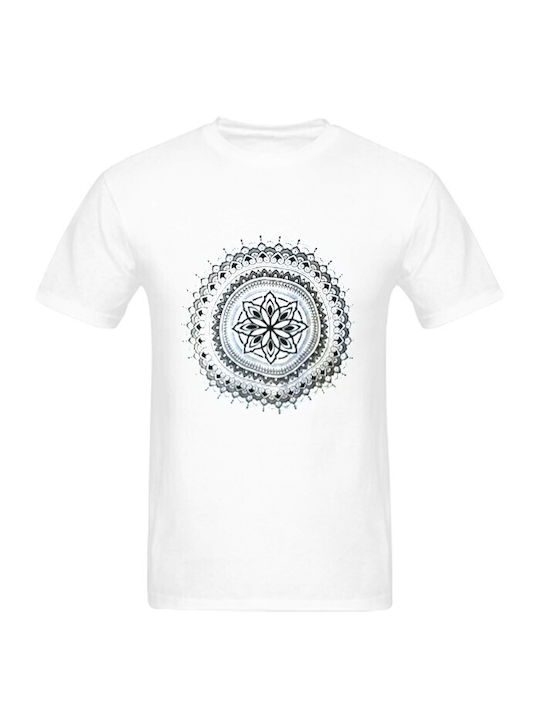 Mandala Ανδρικό T-shirt Κοντομάνικο Λευκό