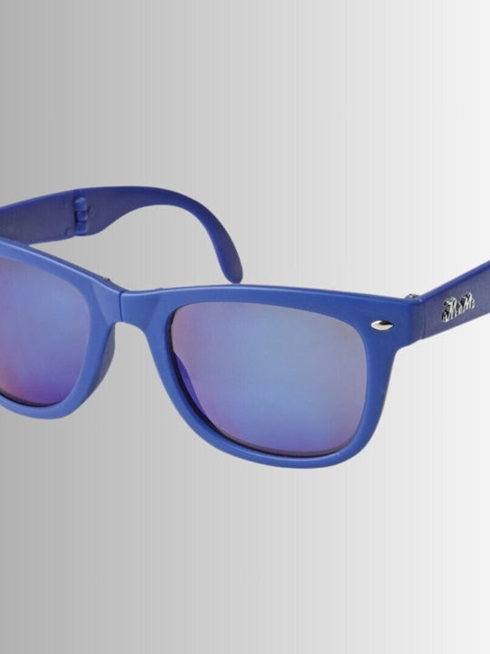 V-store Sunglasses with Blue Plastic Frame and Blue Mirror Lens 01/06/7032