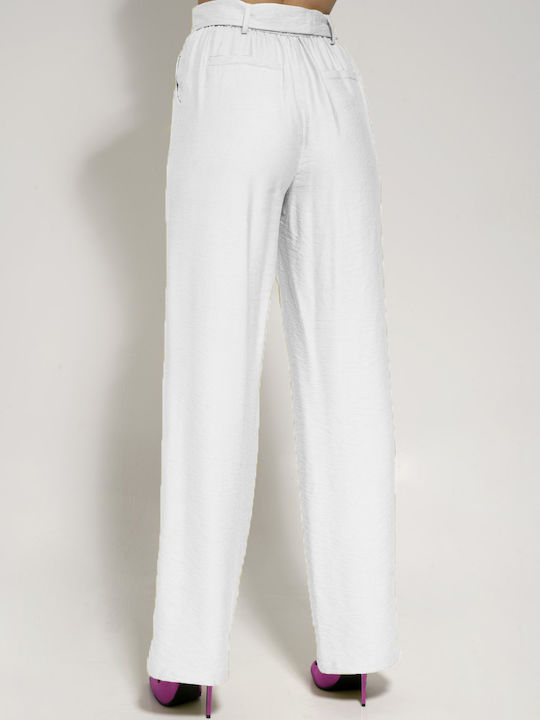 Tresor Damen Stoff Palazzo-Hose WHITE