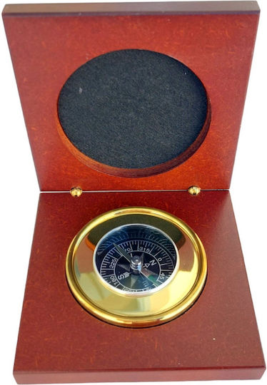 Handgemachte nautische Kompass Gold abnehmbare hölzerne Kompass Box 8,5x8,5 cm Yacht