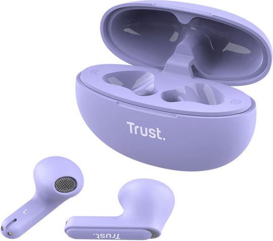 Trust Yavi Ohrstöpsel Bluetooth-Freisprecheinrichtung Kopfhörer mit Ladeetui Lila