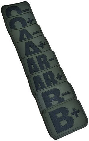 PVC Blood Type Patch Khaki A Negative
