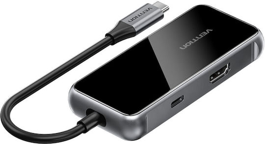 Vention USB Хъб 3 Порта USB 3.2 с Връзка USB-C / USB-A / Ethernet