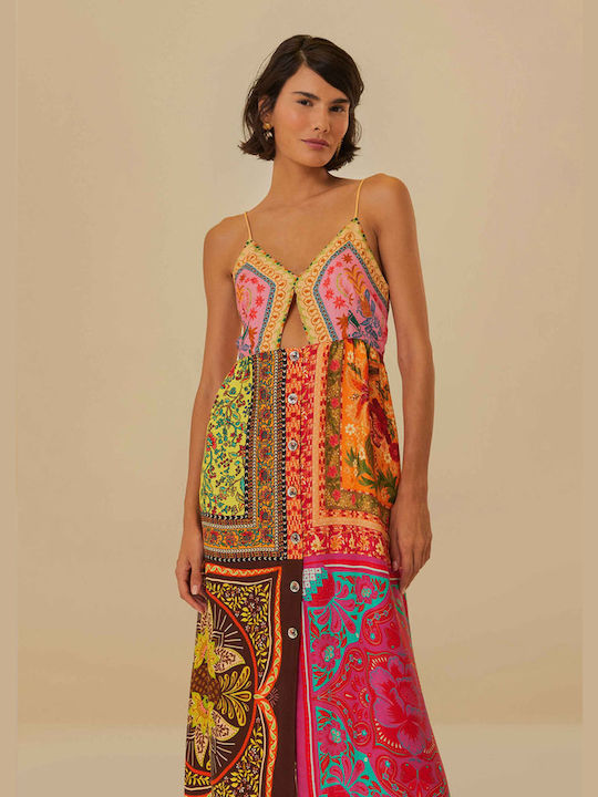 Multicolor Mixed Scarves Lenzing Viscose Midi Dress