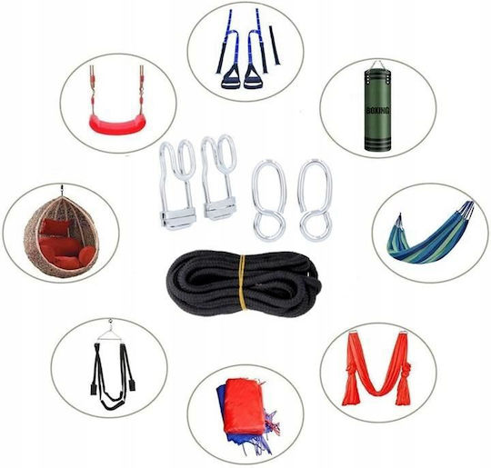 Hammock Fixing Set Hooks Ropes Resistance 200 Kg