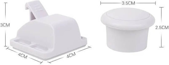 Edman Set de protecții cu magnet din Plastic în Culoare Alb 4buc