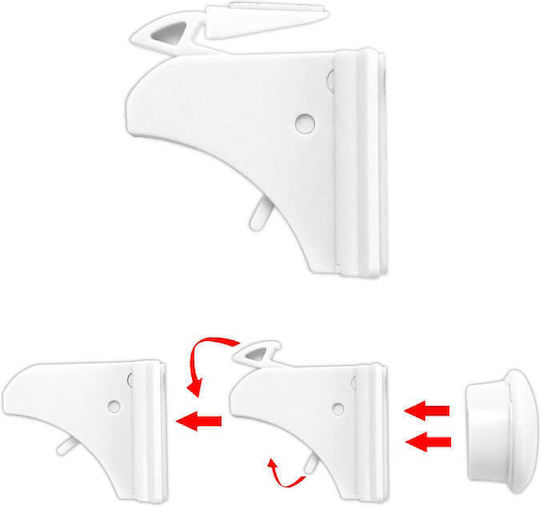 Edman Set de protecții cu magnet din Plastic în Culoare Alb 4buc