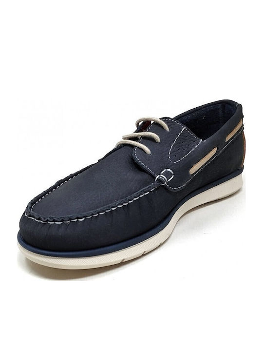 Δερμάτινα Ανδρικά Boat Shoes σε Μπλε Χρώμα