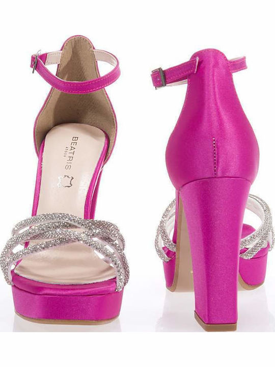 Beatris B4080 Fuchsia Sandalen Strass