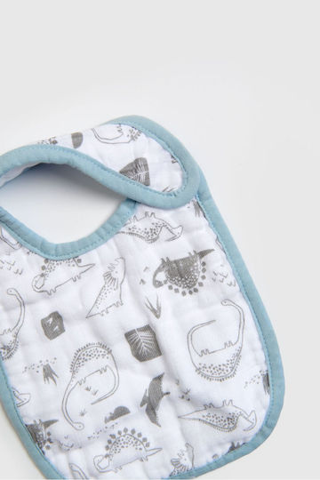 Mothercare Δεινοσαυράκια Σαλιάρα Υφασμάτινη Μπλε 3τμχ