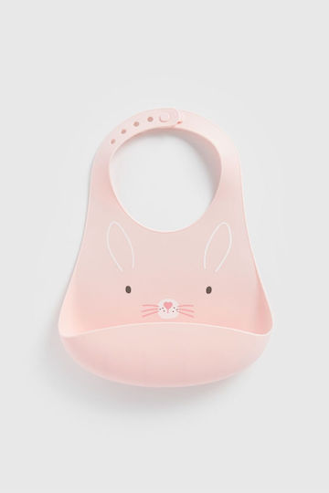 Mothercare Αδιάβροχη Σαλιάρα Σιλικόνης Ροζ 2τμχ