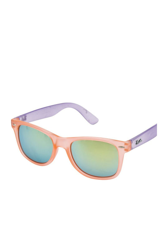 V-store Unisex-Sonnenbrille mit Hornrand Orange Purple Spiegel