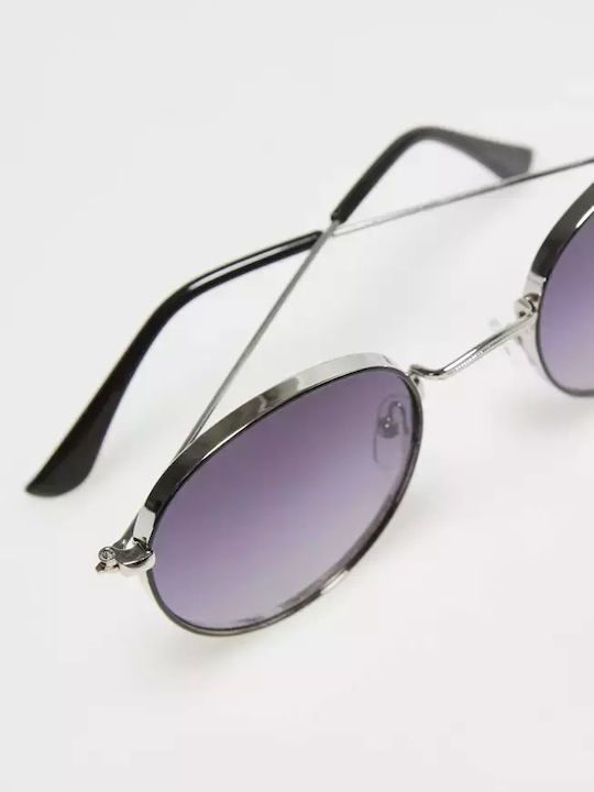 Make your image Sunglasses with Silver Metal Frame and Purple Gradient Lens L-OK-4308-Black