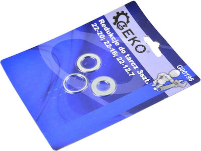 Set 3 Reduction Rings 22 20 16 12.7mm Discs Geko G00196