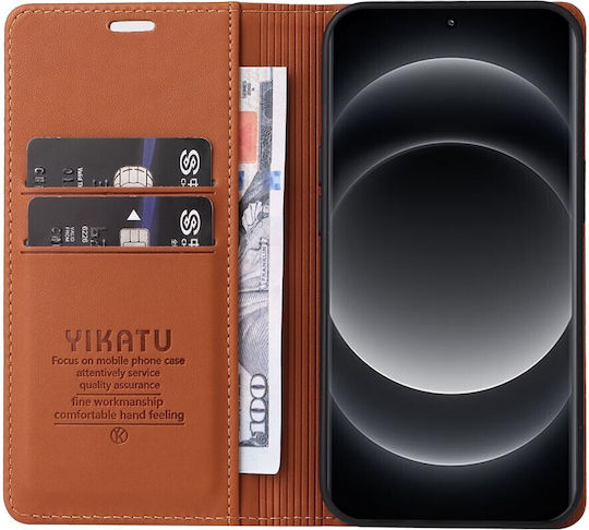 5g Yikatu Folio Series Stand Book Synthetic Leather / Silicone / Plastic Brown (Xiaomi 14 Ultra)