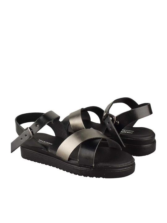 Women's Flat Sandals in Black Color