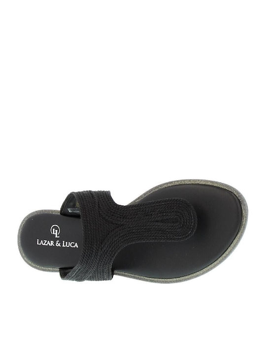Leather Women's Flat Sandals Anatomic in Black Color
