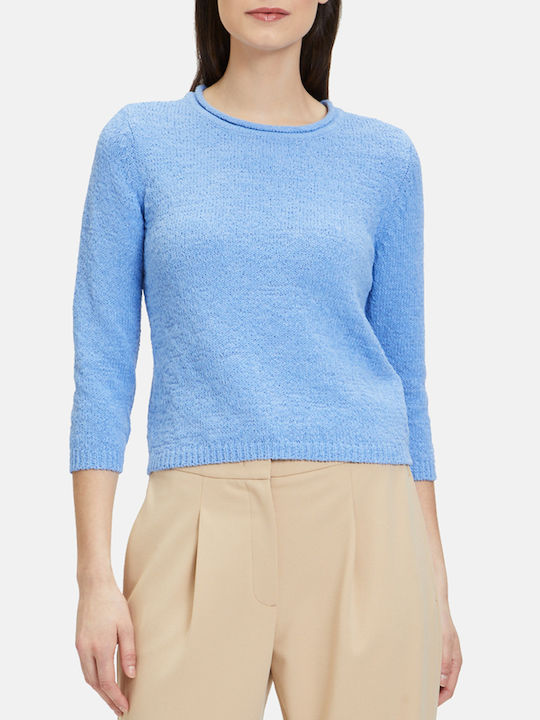 Betty Barclay Damen Pullover Baumwolle mit 3/4-Ärmeln LightBlue