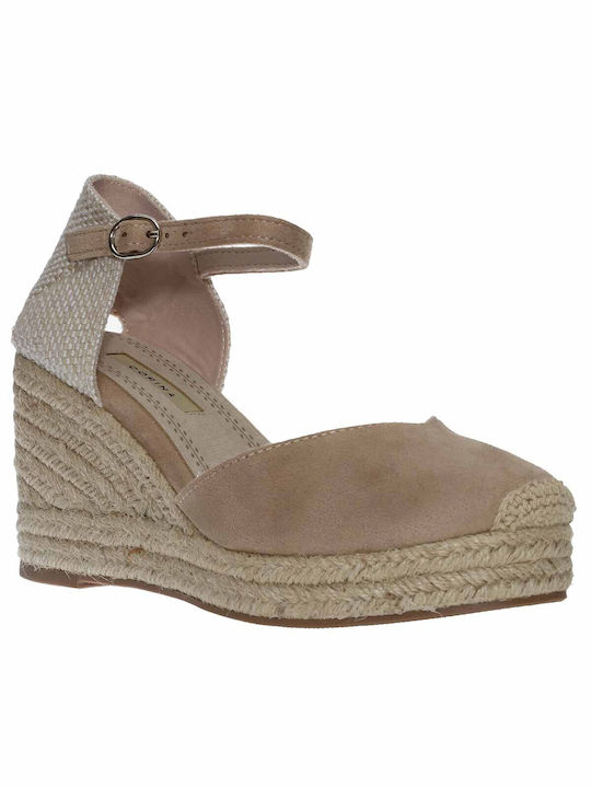 Corina Women's Suede Platform Espadrilles Beige