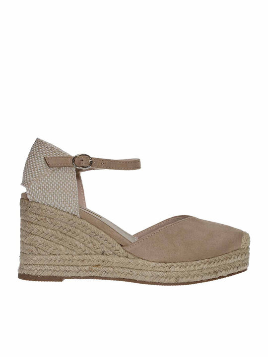Damenplattformen im Espadrilles-Stil Beige