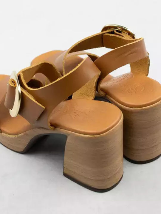 Leder Sandalen Anatomisch Tabac Braun