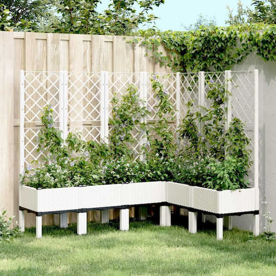 vidaXL Planter Box Plastic White 160x160x142cm.
