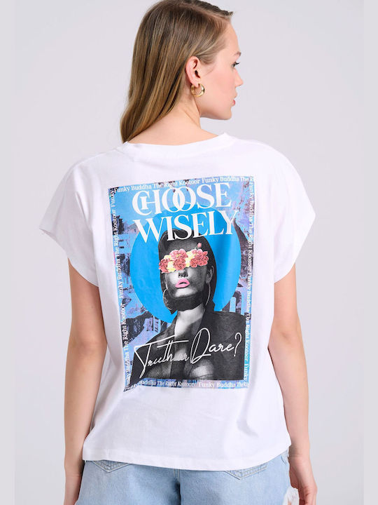 Tricou de damă cu imprimeu Pop Art pe spate