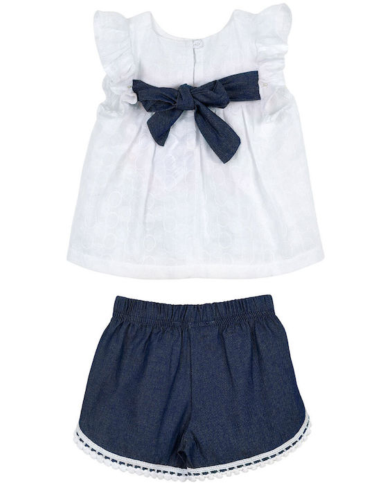 Babylon Kids Set with Shorts Summer 2pcs White, Blue