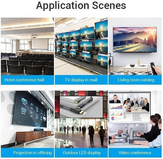Vention HDMI 2.0 Καλώδιο HDMI male - HDMI male 15m Μαύρο