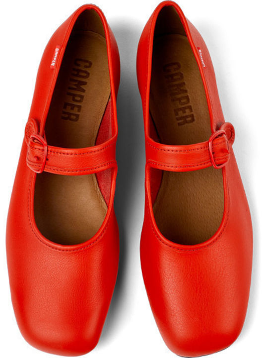 Camper Leather Ballerinas Red