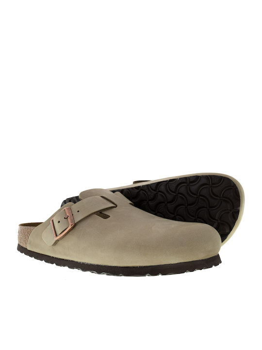 Boston Soft Footbed Men's Leather Slippers Brown