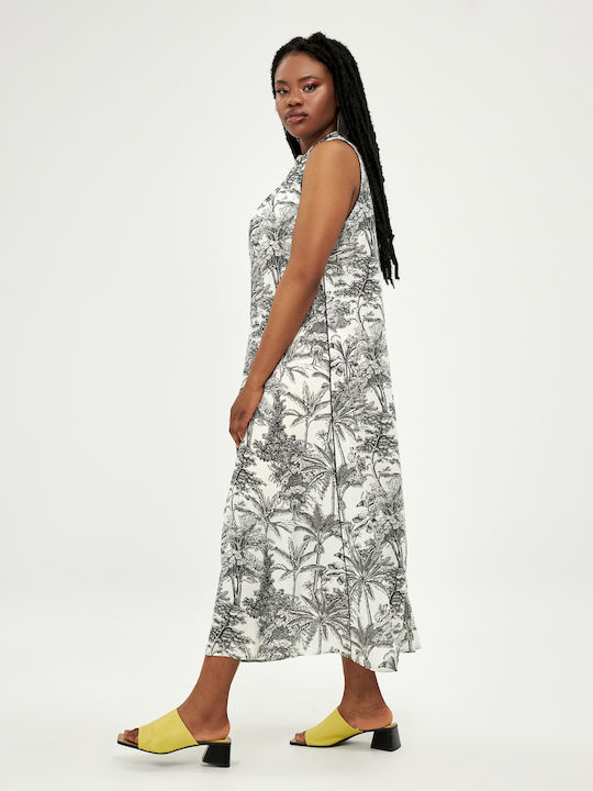 Mat Fashion Midi Rochie Alb