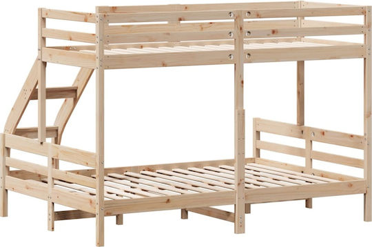 Kids Bed Bunk Semi Double Beige for Mattress 140x200cm