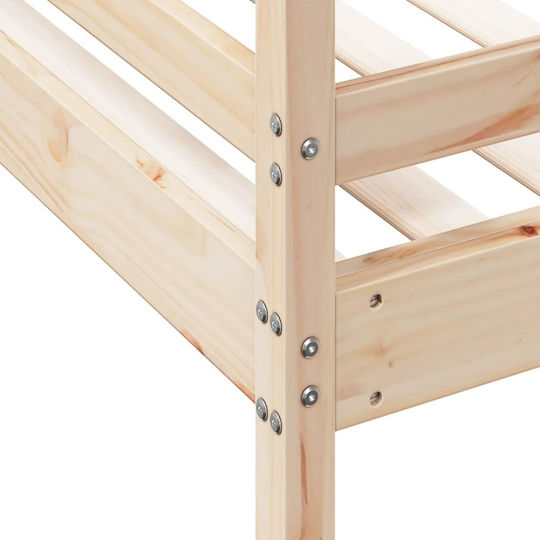 Kids Bed Bunk Semi Double Beige for Mattress 140x200cm