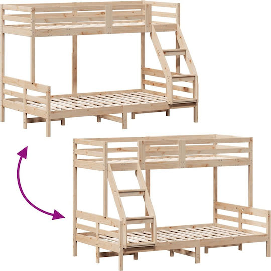 Kinderbett Koje Semi-Doppel Beige für Matratze 120x200cm