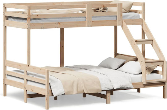 Kids Bed Bunk Semi Double Beige for Mattress 140x200cm